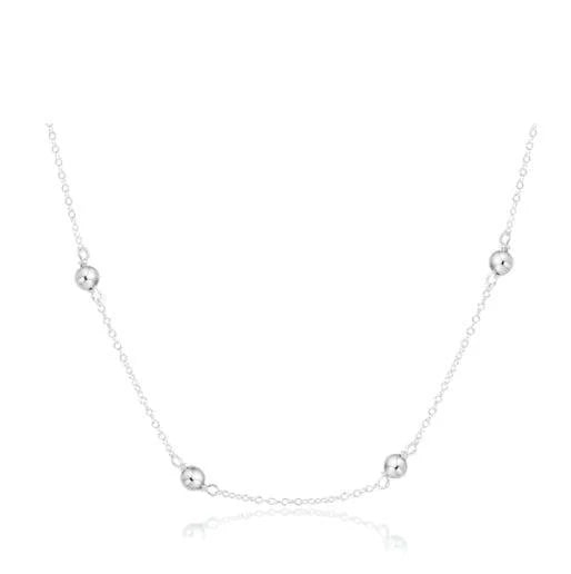 Simplicity 4mm Bead Chain 17" Necklace - Silver