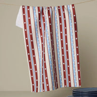 Assorted Red White And Blue Geometry Tea Towels