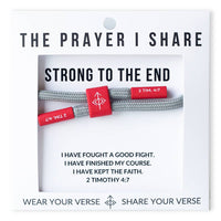 Strong To The End Christian Cord Bracelet