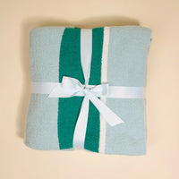 Cozy Dreams Luxe Blanket–Sicily Stripes Teal