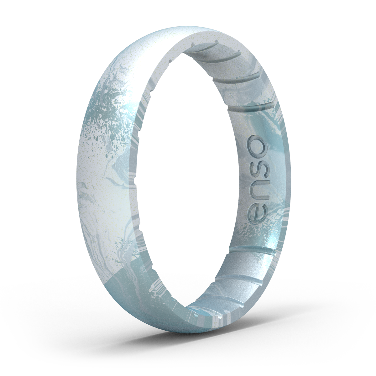 Handcrafted Thin Silicone Ring - Ocean Mist