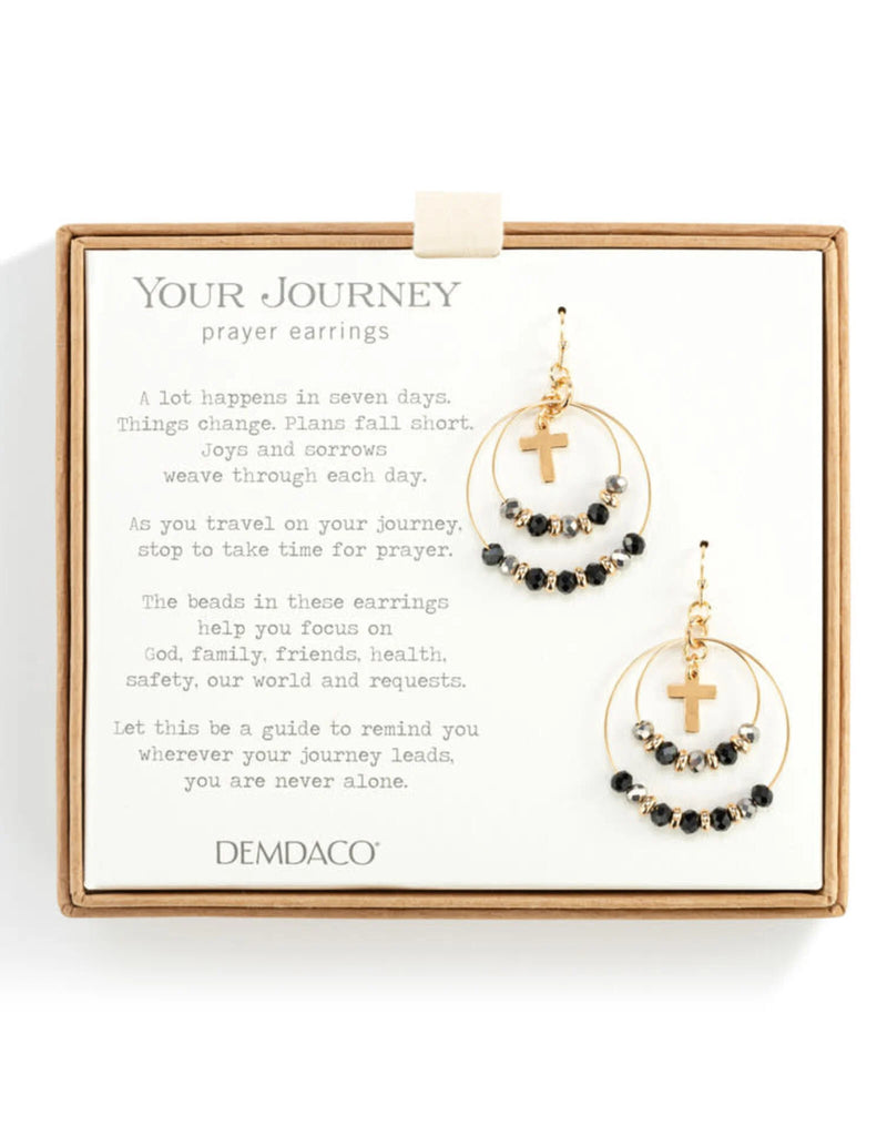 Beaded Prayer Earrings- Black