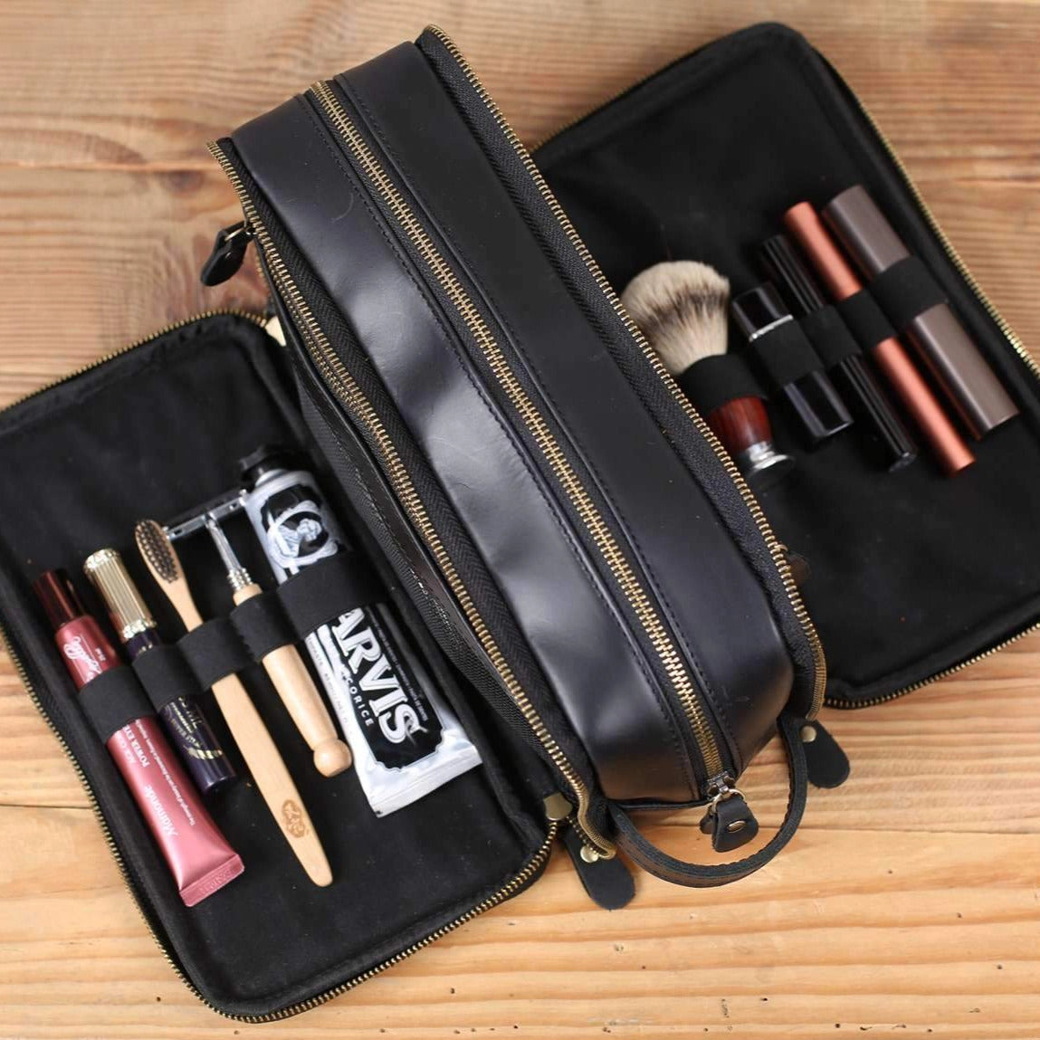 Men's Waterproof Leather Toiletry Bag