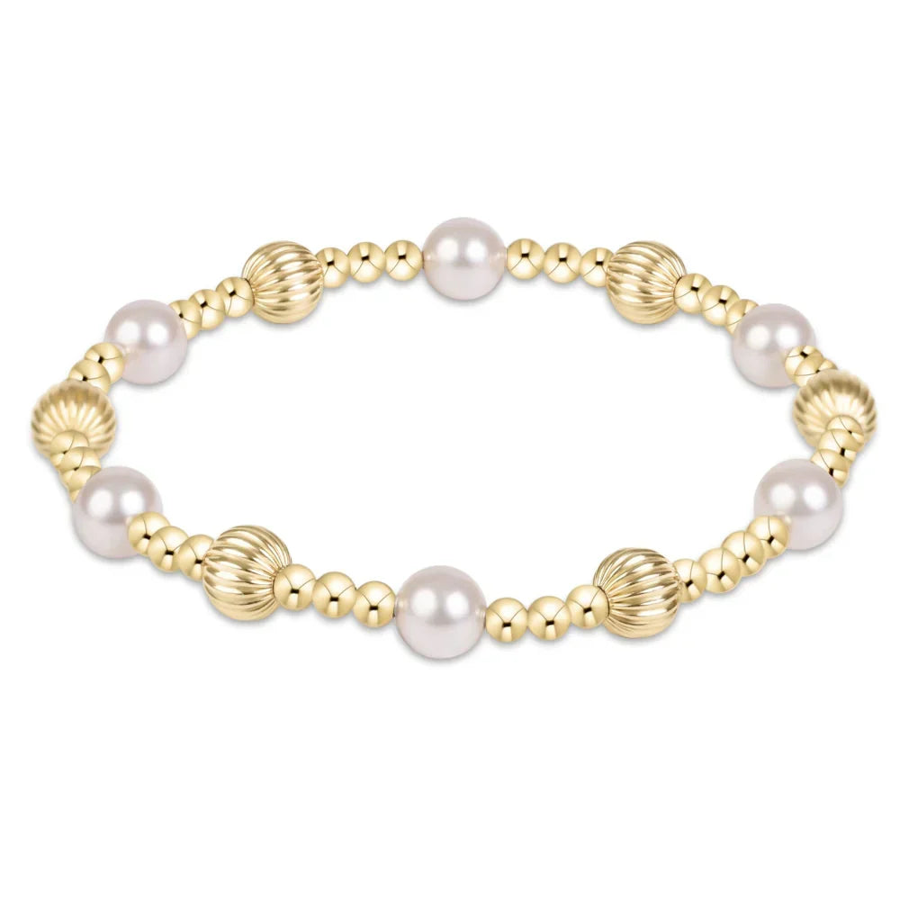 Dignity Sincerity Gold 5mm Bracelet-Pearl