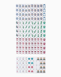 Collection of Mahjong Tiles with various designs on a white background