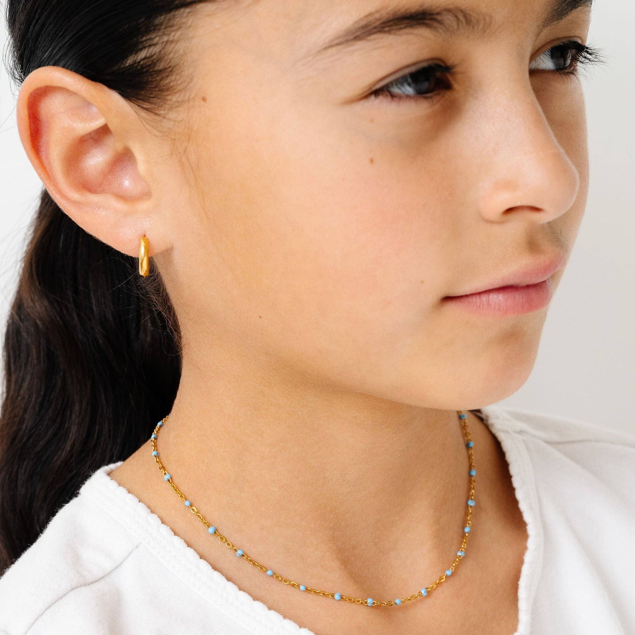 Enamel Bead Necklace: Rainbow