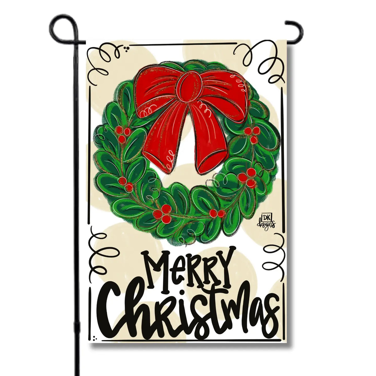 Christmas Wreath Garden Glam Garden Flag
