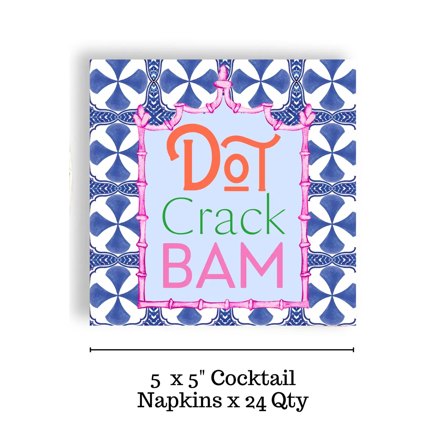 Mahjong Blue Tile 24ct Cocktail Napkin Separates (3 Ply)