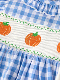 Blue Pumpkin Smocked Embroidery Baby Girl Dress