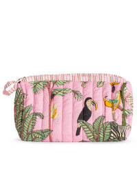 Liana Quilted Cosmetic Bag-Pink/Multi