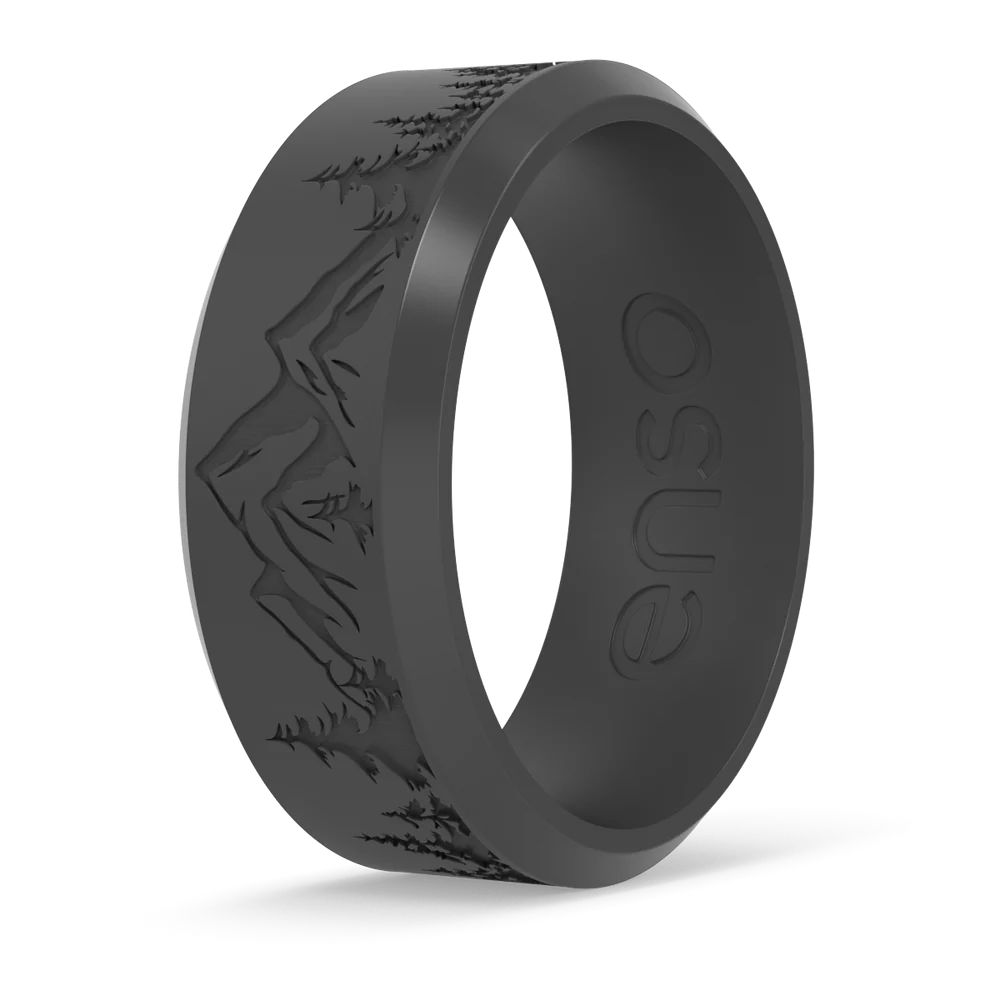 Etched Bevel Silicone Ring - Slate Peak