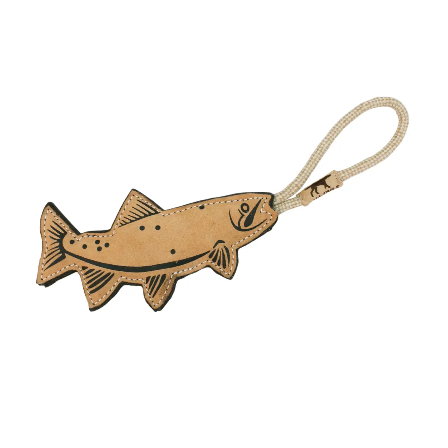 Natural Leather Trout Tug Dog Toy