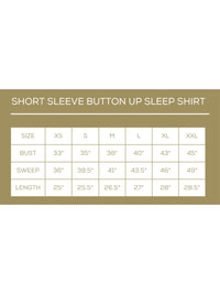 Winter Dreams Short Sleeve Button Up Sleep Shirt
