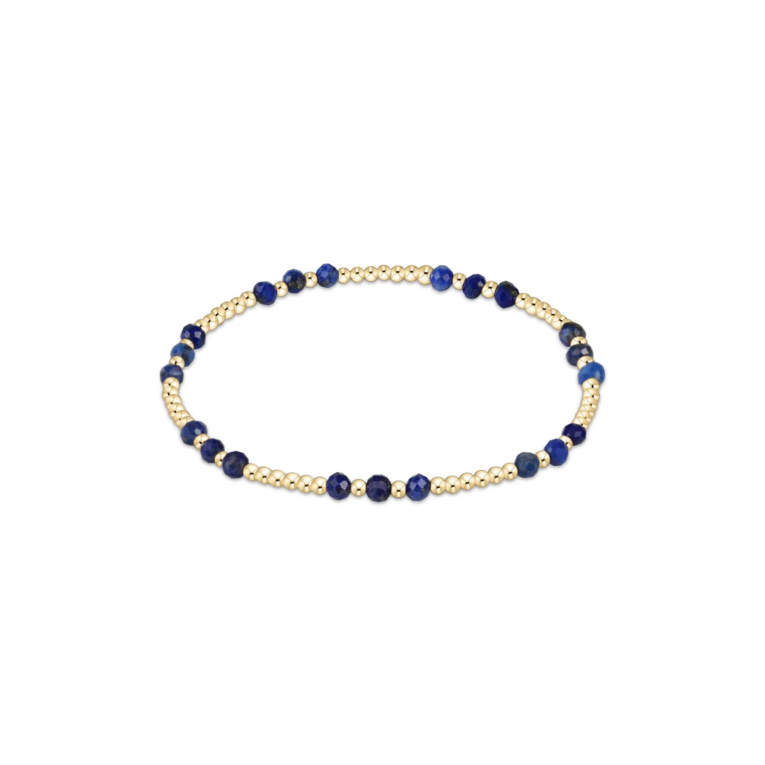 enewton Gemstone Gold Joy Pattern 3mm Bead Bracelet - Lapis