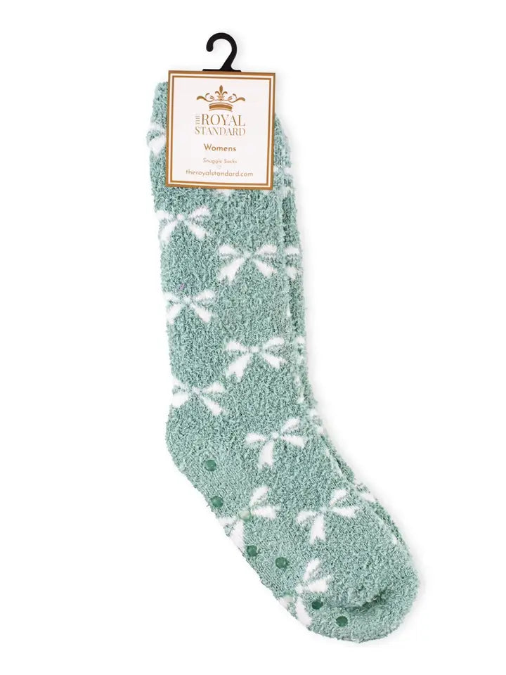 Women's Hannah Bow Snuggle Socks - Light Blue