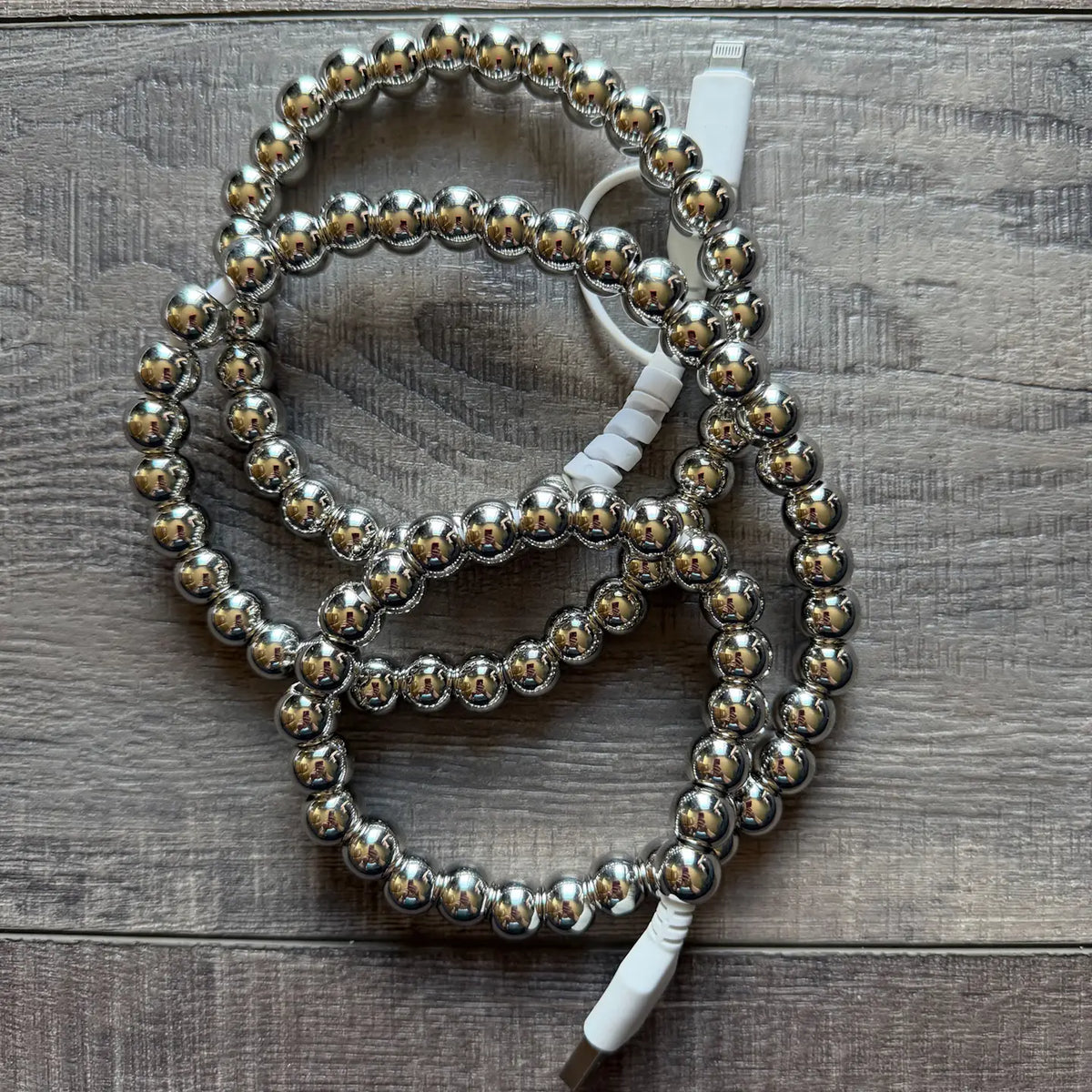 Beaded Phone Charger with Lightning & Usb-C Cable