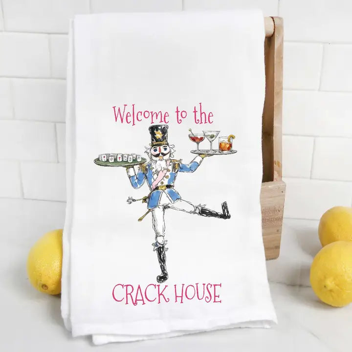 Mahjong Christmas Welcome To the Crack House Tea Towel