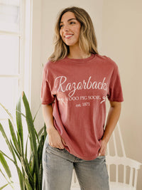 Arkansas Razorbacks Bows Cardinal Comfort Colors Tee
