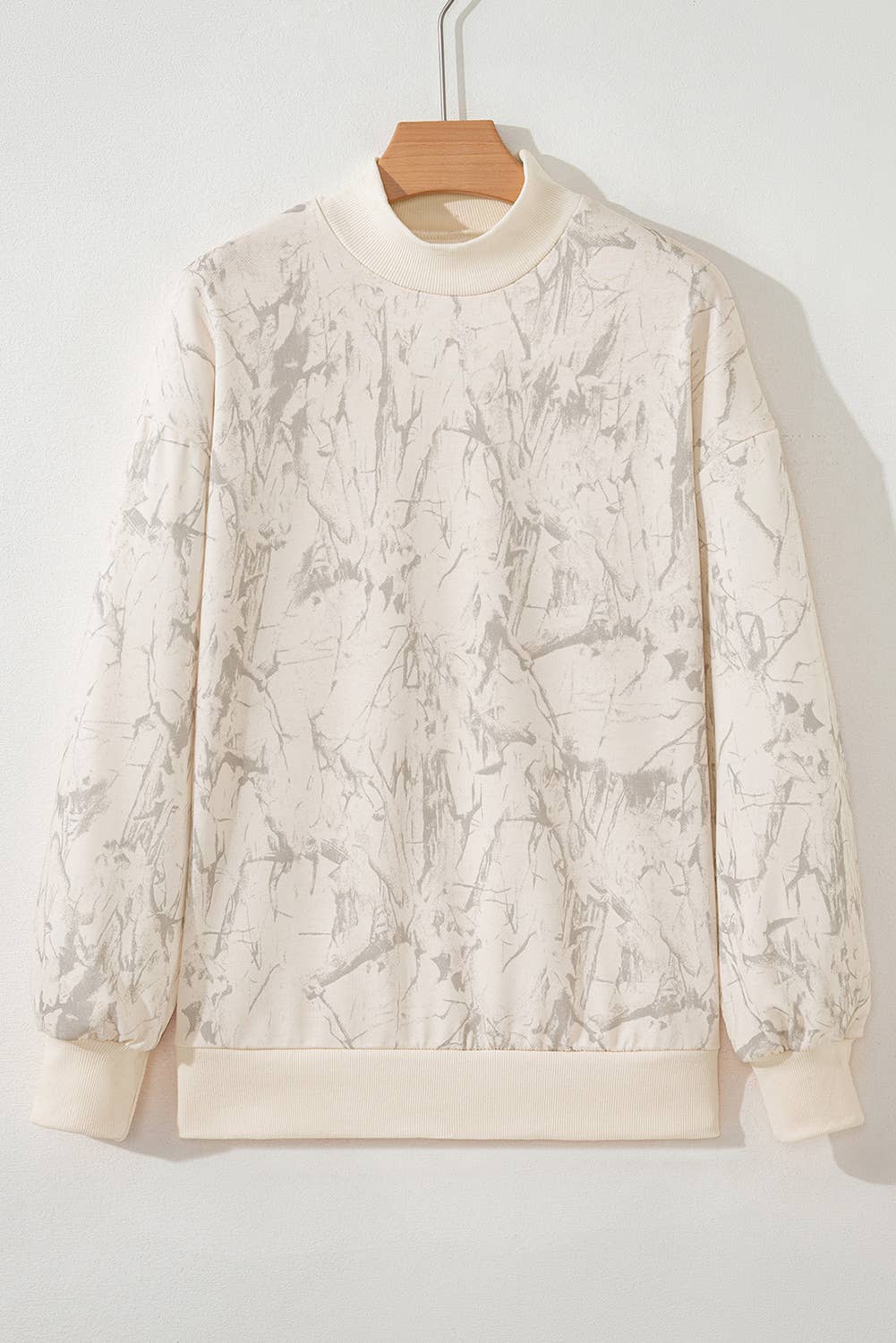 Camo Mock Neck Baggy Sweatshirt