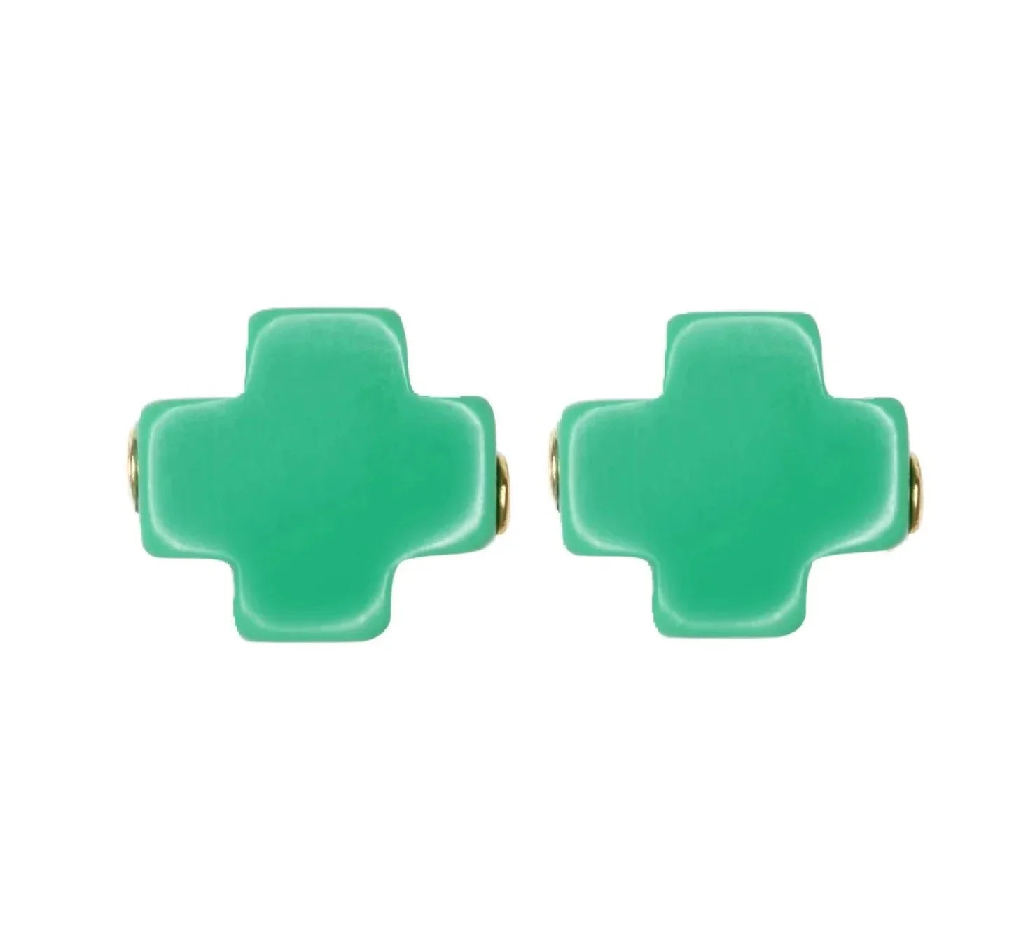 Signature Cross Studs- Emerald