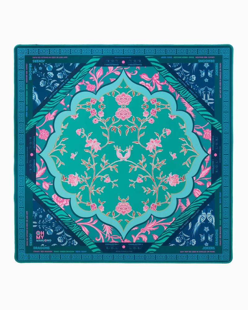 Decorative square with floral pattern on a blue background