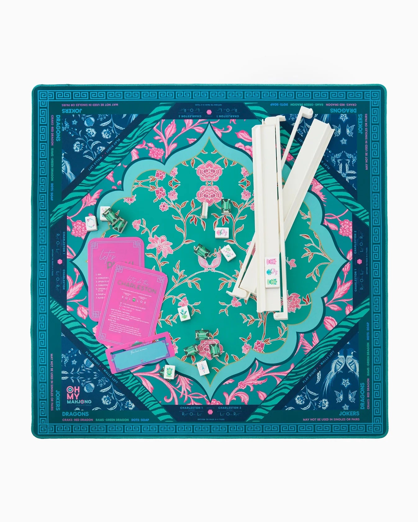 Esme blue, teal, and pink mahjong mat