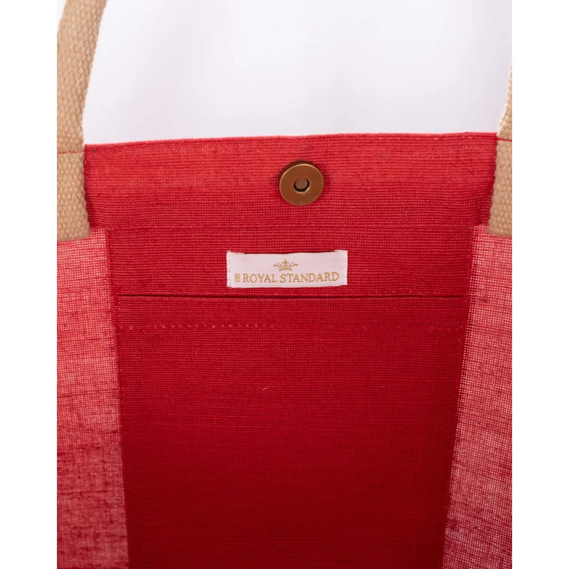 Merry Script Juco Carryall Tote Red/Gold 22x19x8