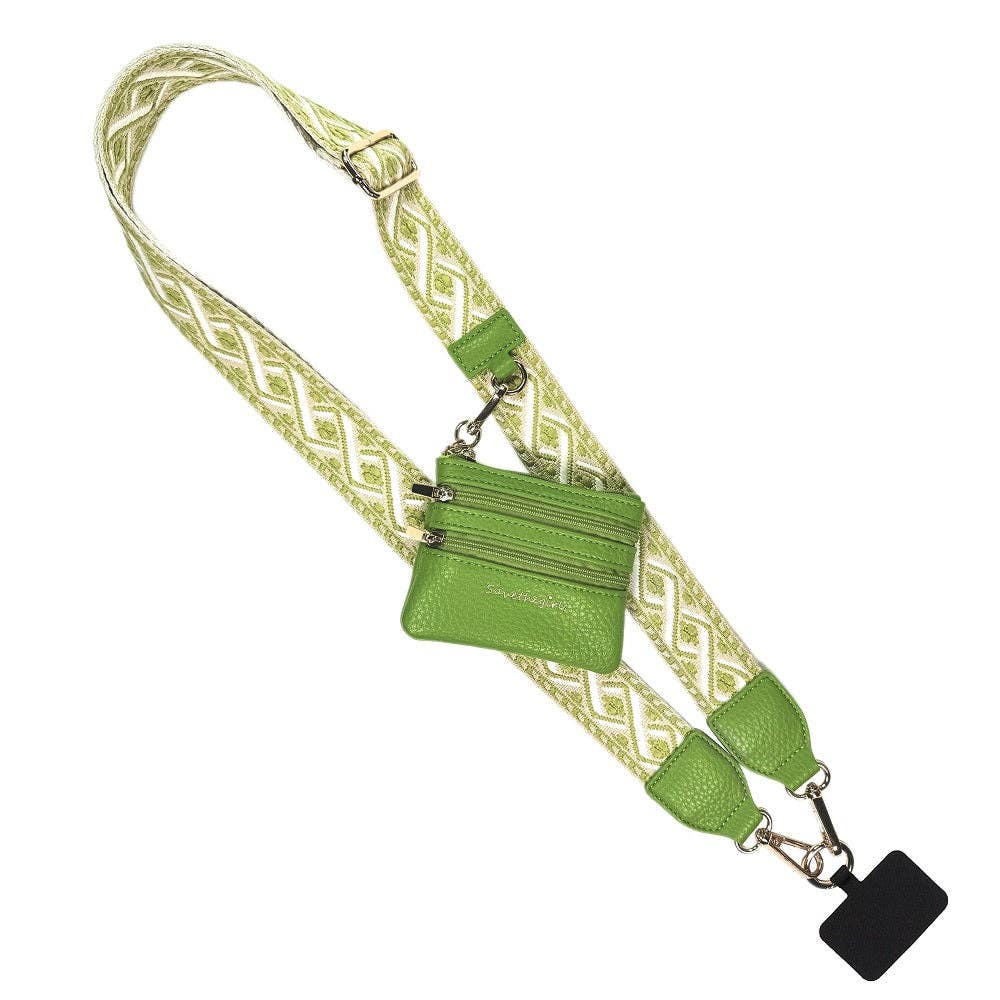 Clip & Go Strap w/Zippered Pouch XOXO: Green