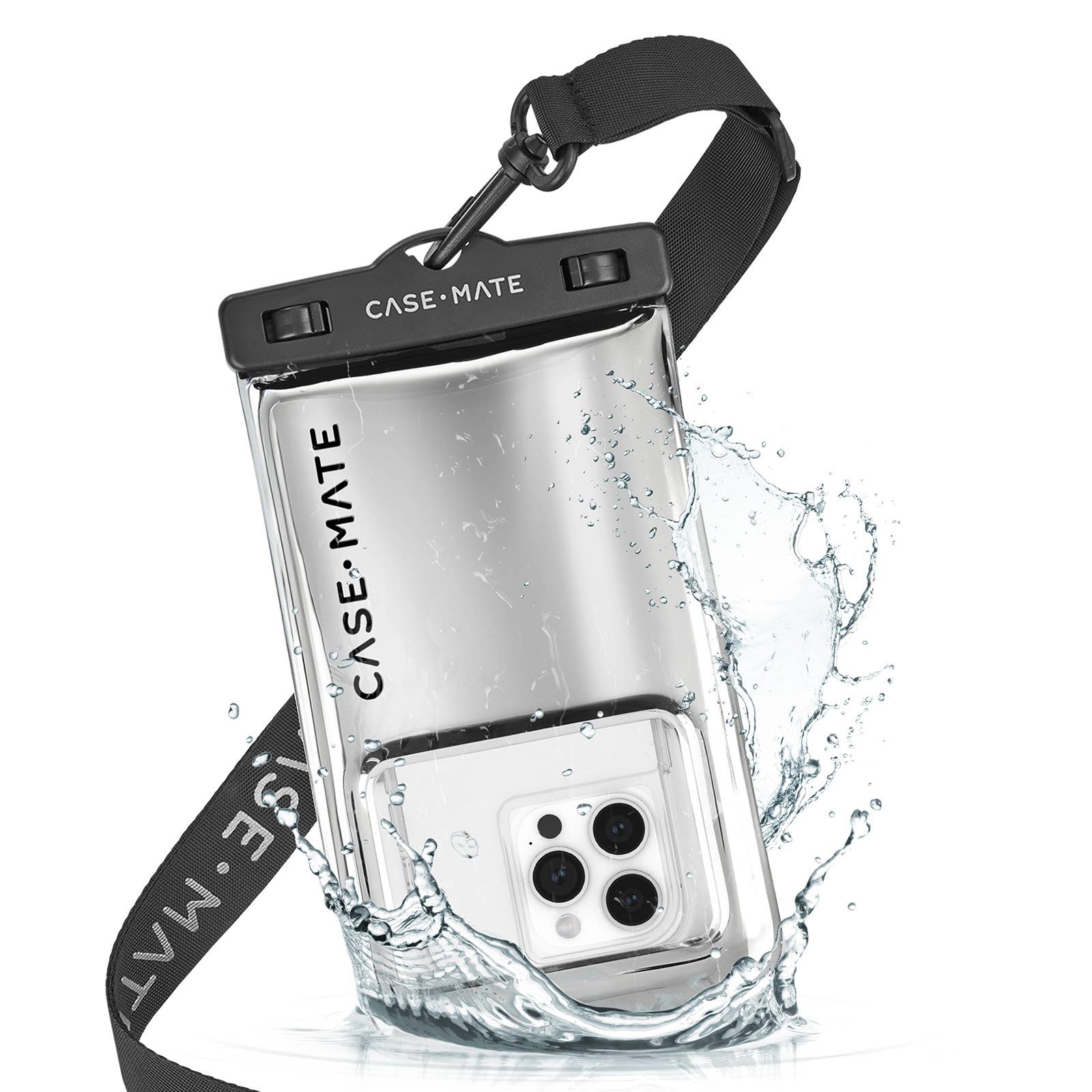 Case-Mate Waterproof Floating Phone Pouch: Silver Chrome