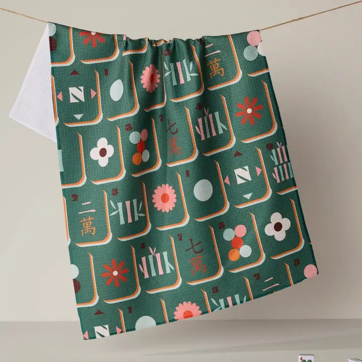 Moss Tile Toss Tea Towel