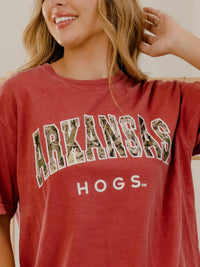 Arkansas Razorbacks Camo Filled Gault Cardinal CC Tee
