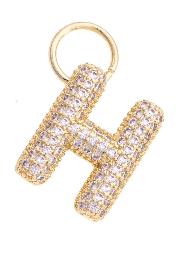 Letter Pave Initial Charms in Shiny Gold