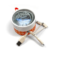 ECO CHARGE LONG RANGE™ 6’ WOVEN USB CABLE (3 Tip): ROSE/PINK