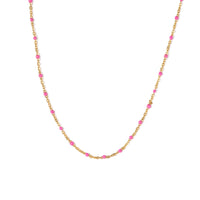 Enamel Bead Necklace: Rainbow