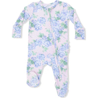 Hydrangeas-2 Way Ruffle Back Zipper Footie