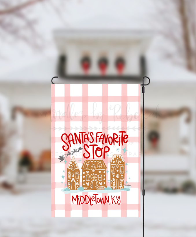 Santa's Favorite Stop Garden Flag-Wynne AR