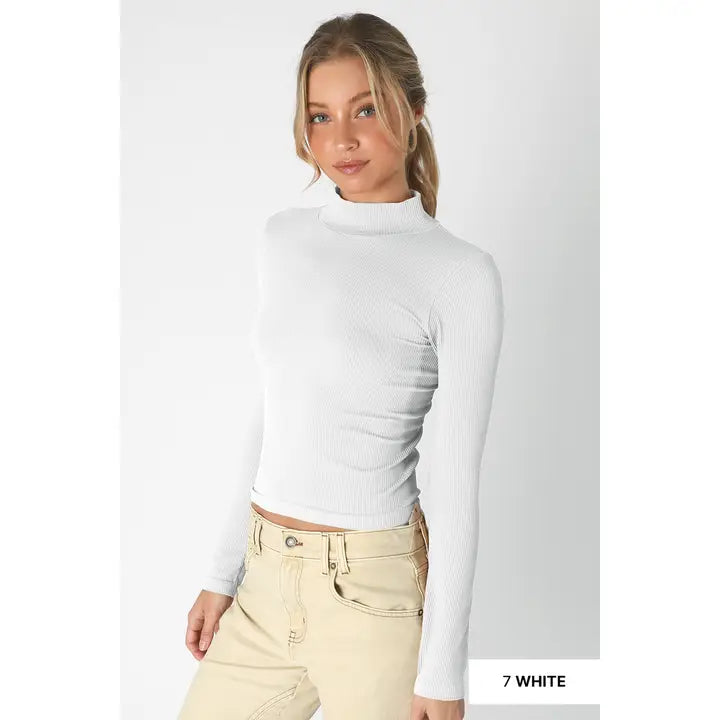 Ribbed Mock Neck Top