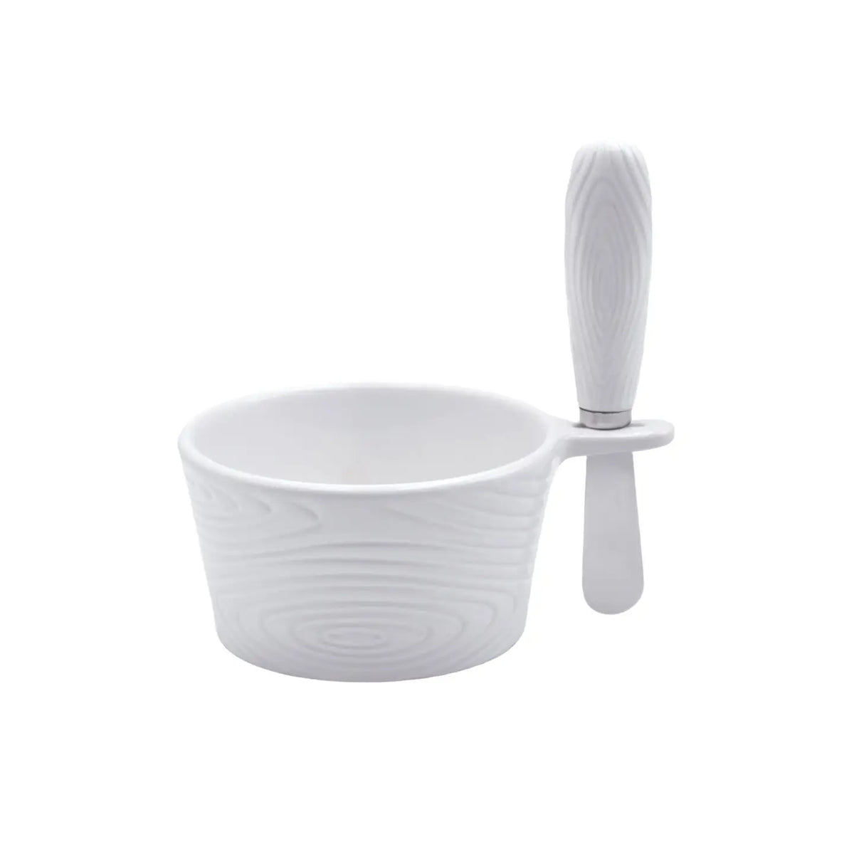Dip Bowl With Spreader-Woodland White