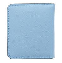 Women's Small Compact Bifold Luxury Wallet With Window ID: Blue