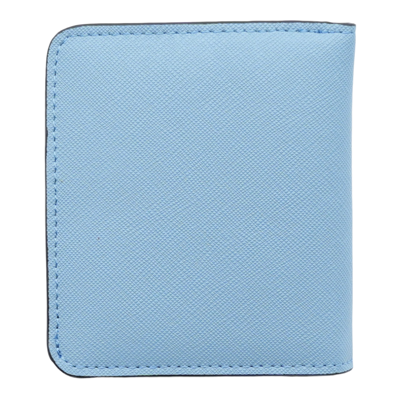 Women's Small Compact Bifold Luxury Wallet With Window ID: Blue