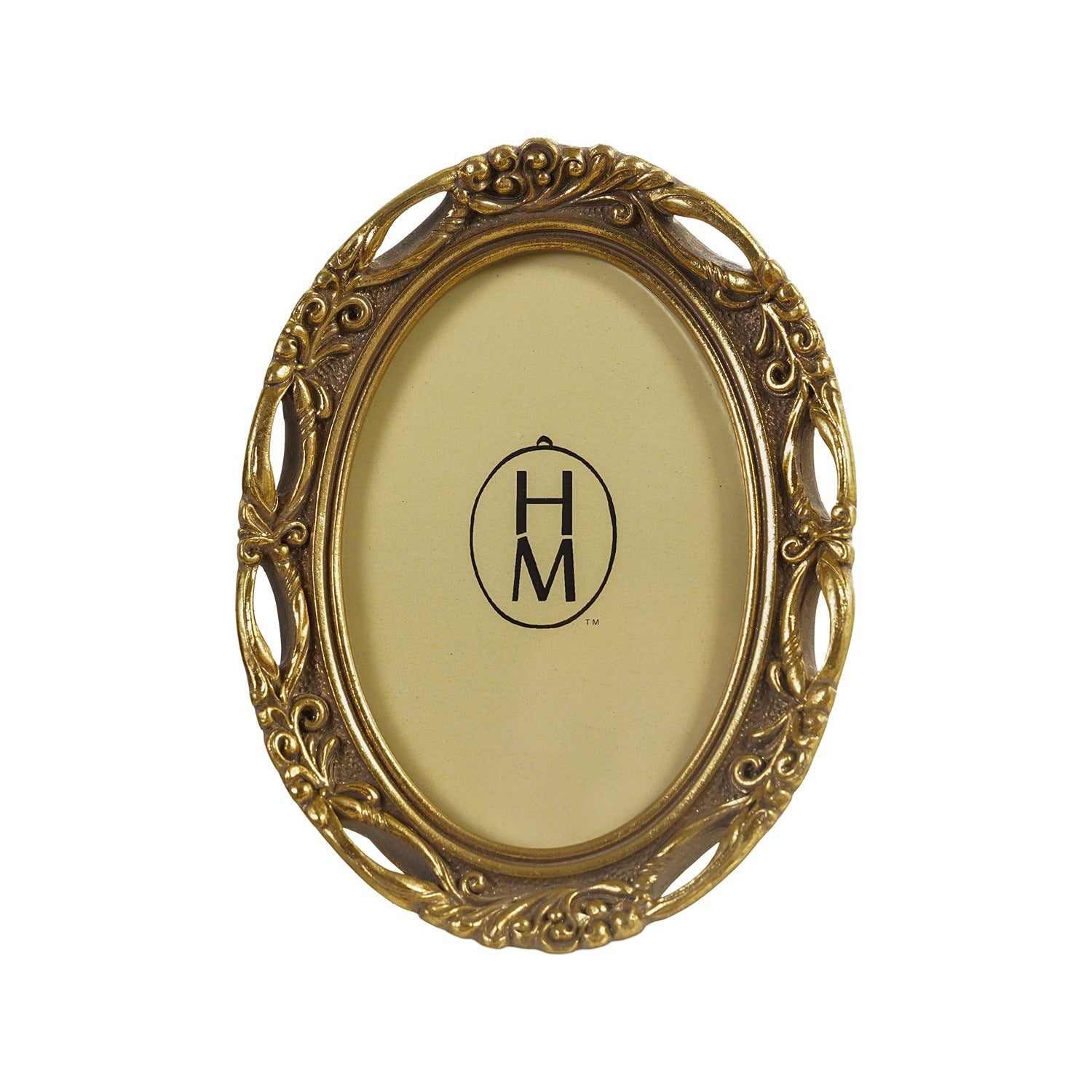 Oval Resin Photo Frame-Antique Gold Finish