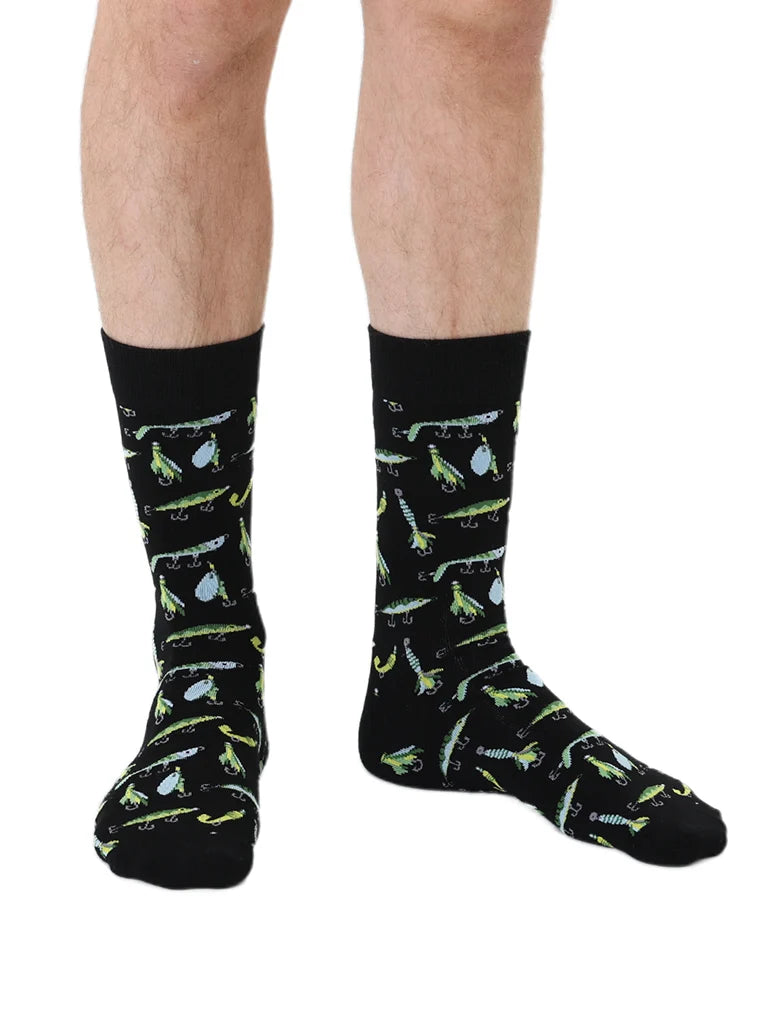 Fishing Lures  Mens Bamboo Crew Socks