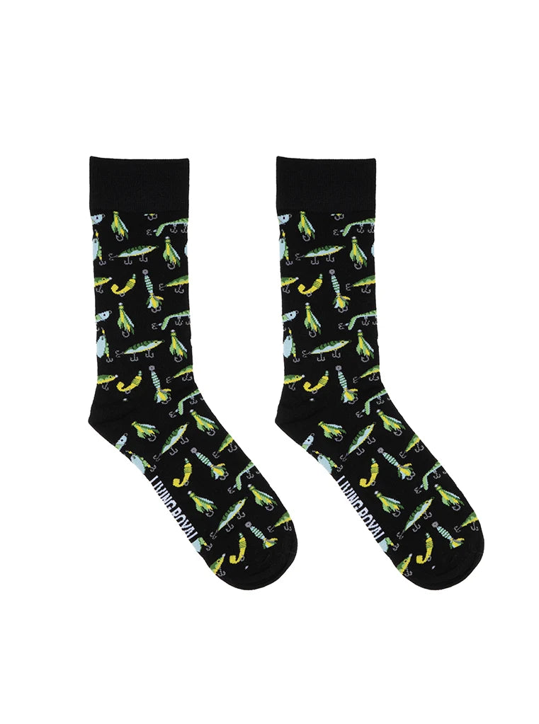 Fishing Lures  Mens Bamboo Crew Socks