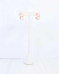 Cleo Pearl Small Hoop Earring Cream