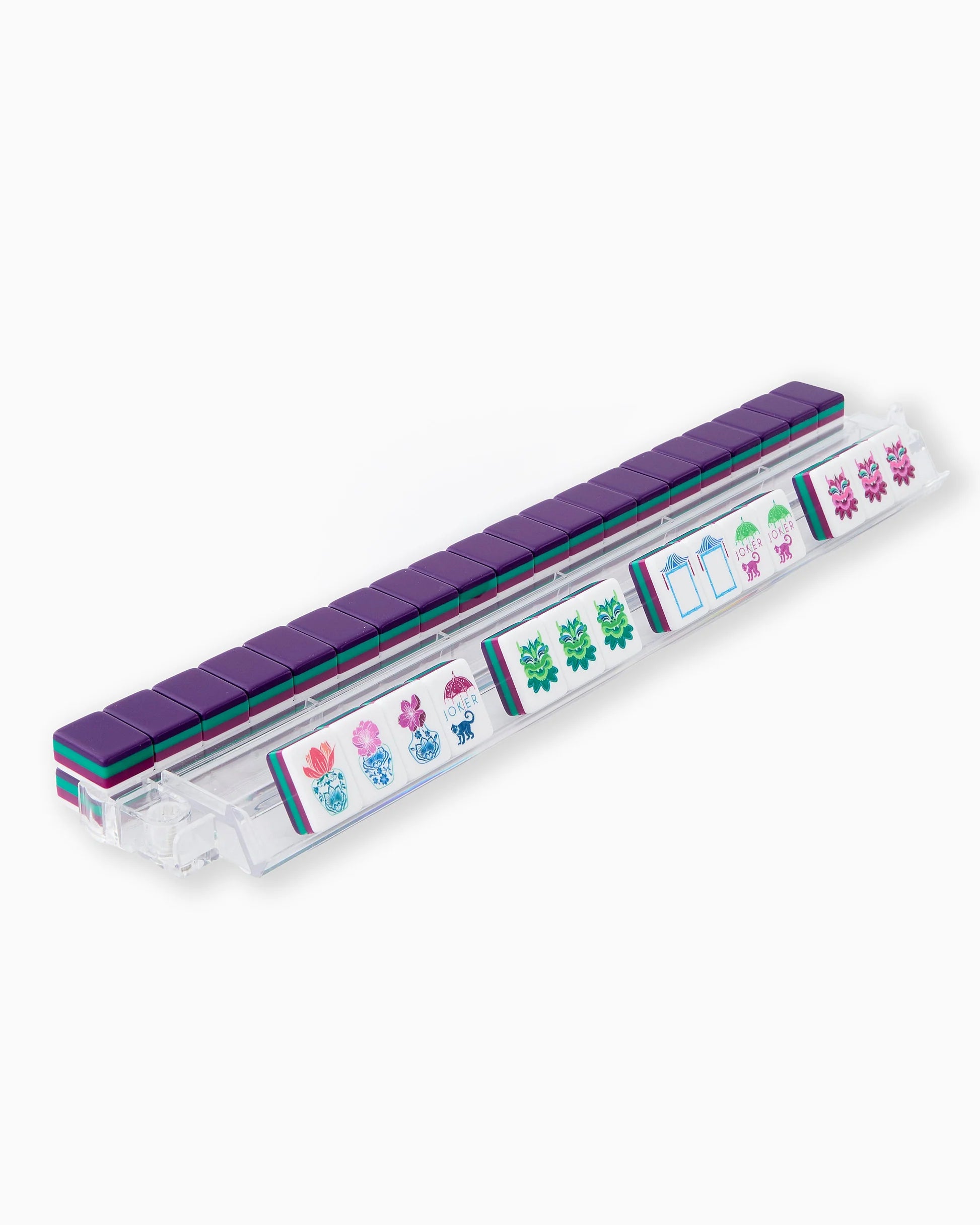 Mahjong tiles on white background