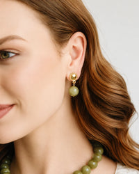 Palmera Studs-Matcha Green Quartz