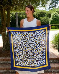 Meredith Spotted Scarf Large Navy Gold
