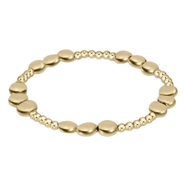 Honesty Joy Pattern 6MM Bead Bracelet - Gold