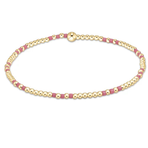 Hope Joy 2mm Bead Bracelet- Bright Pink