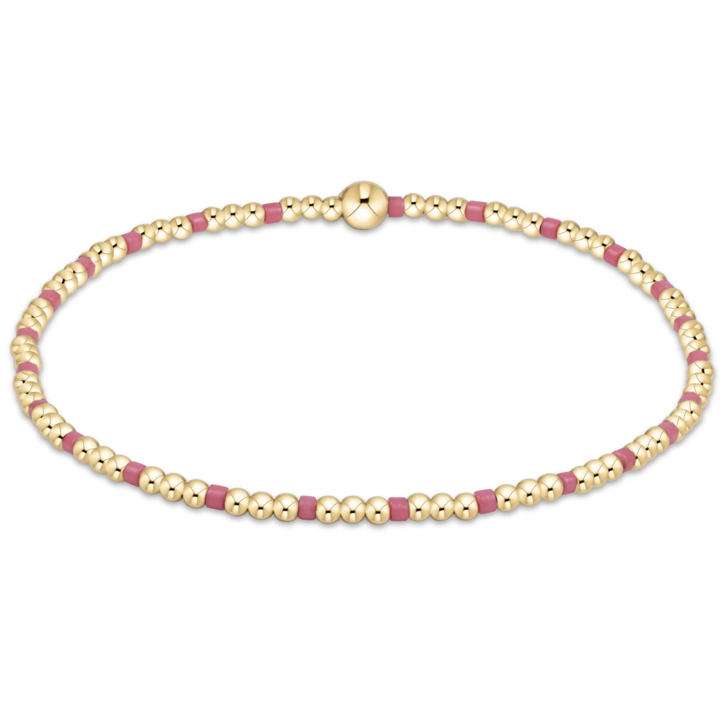 Hope Sincerity Pattern 2mm Bead Bracelet- Bright Pink